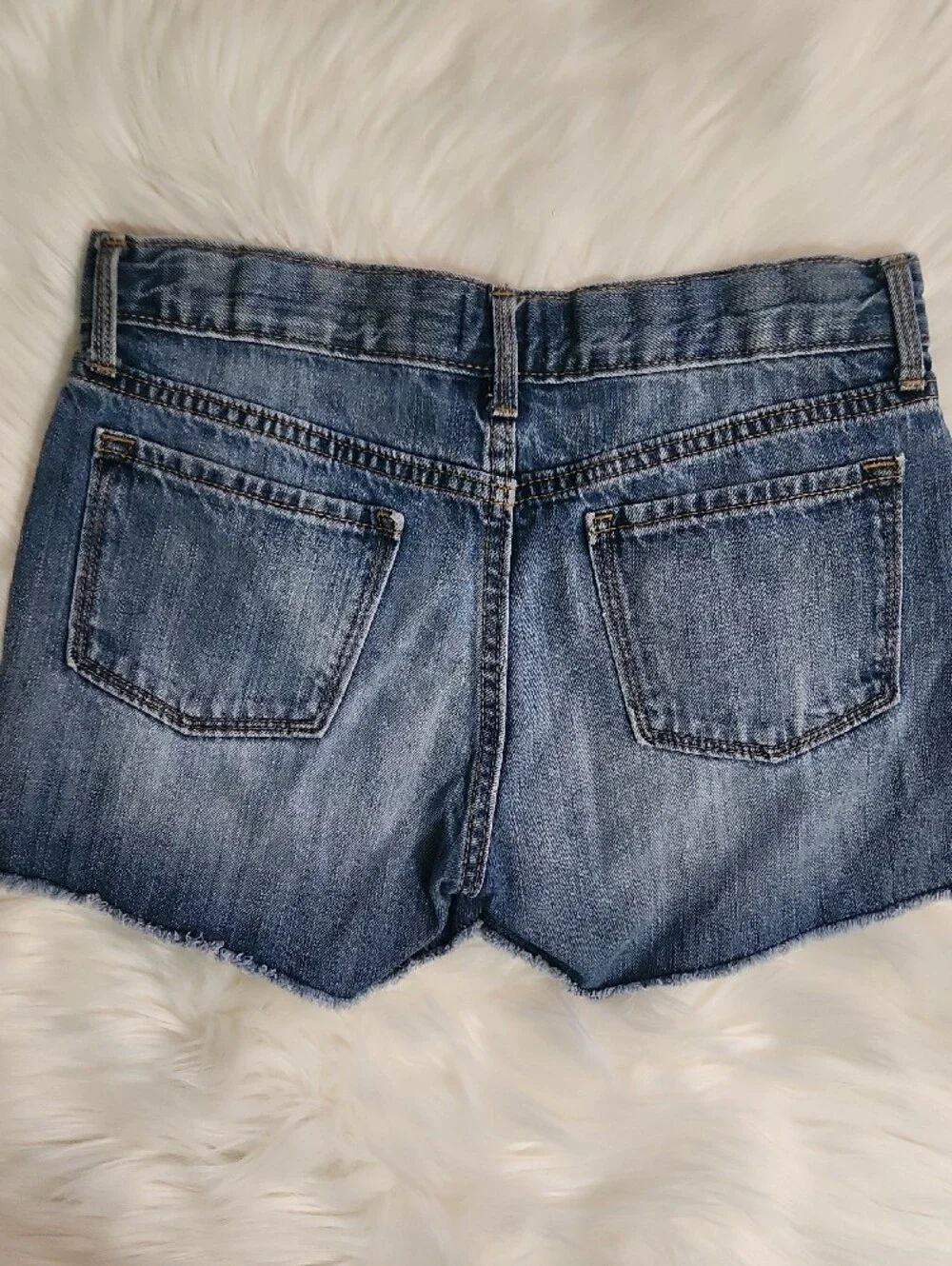 2 Pc Outfit: Distressed Denim Shorts - Kids Size 12 - Brand: Old Navy - Red Tank